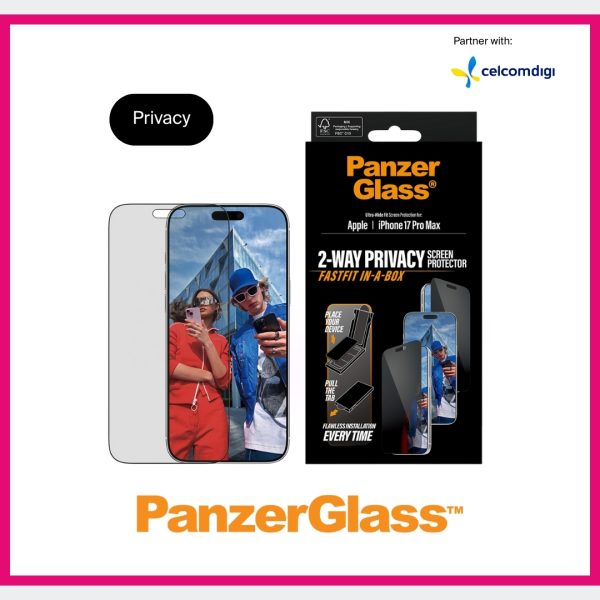 Panzerglass (2) PanzerGlass® Privacy Screen Protector iPhone 17 Series | Ultra-Wide Fit w. FASTFIT IN-A-BOX